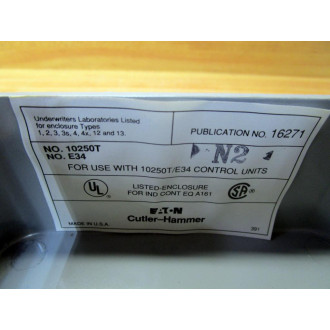 Eaton 10250TE34 Pushbutton Enclosure N2 - New No Box