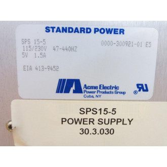 Acme Electric SPS15-5 Power Supply SPS155 - Used