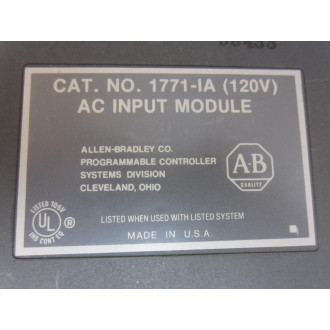 Allen Bradley 1771-IA Module 1771-1A WWiring Arm