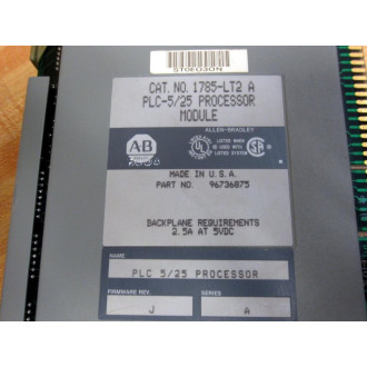 Allen Bradley 1785-LT2 PROCR Module PLC-525 FW Rev.J - Used