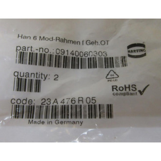 Harting 09140060303 Connector Frame (Pack of 2)