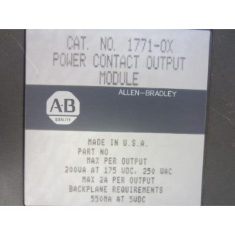 Allen Bradley 1771-OX Module 1771-0X - New No Box