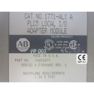 Allen Bradley 1771-ALX Adapter Module 1771ALX 1771-ALX A - New No Box