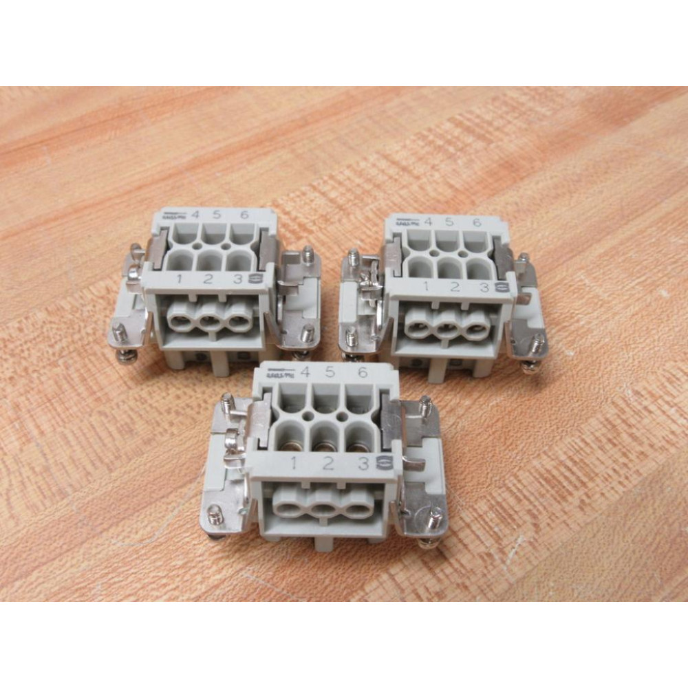 Harting HAN 6 E-F Connector HAN6EF (Pack of 3) - New No Box Harting HAN 6 E-F Connector HAN6EF (Pack of 3) - New No Box