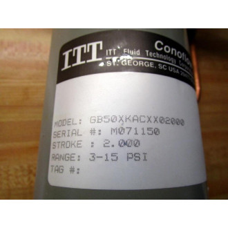 ITT Fluid Technology GB50XKACXX02000 Conoflow Piston Actuator - New No Box