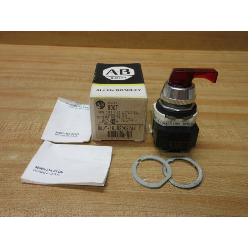 Allen Bradley 800T-16JR20KB7AX Illuminated Selector Switch