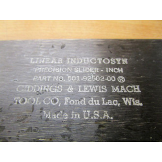 Giddings & Lewis 501-92502-00 Linear Precision Inch Slider 5019250200 - Used