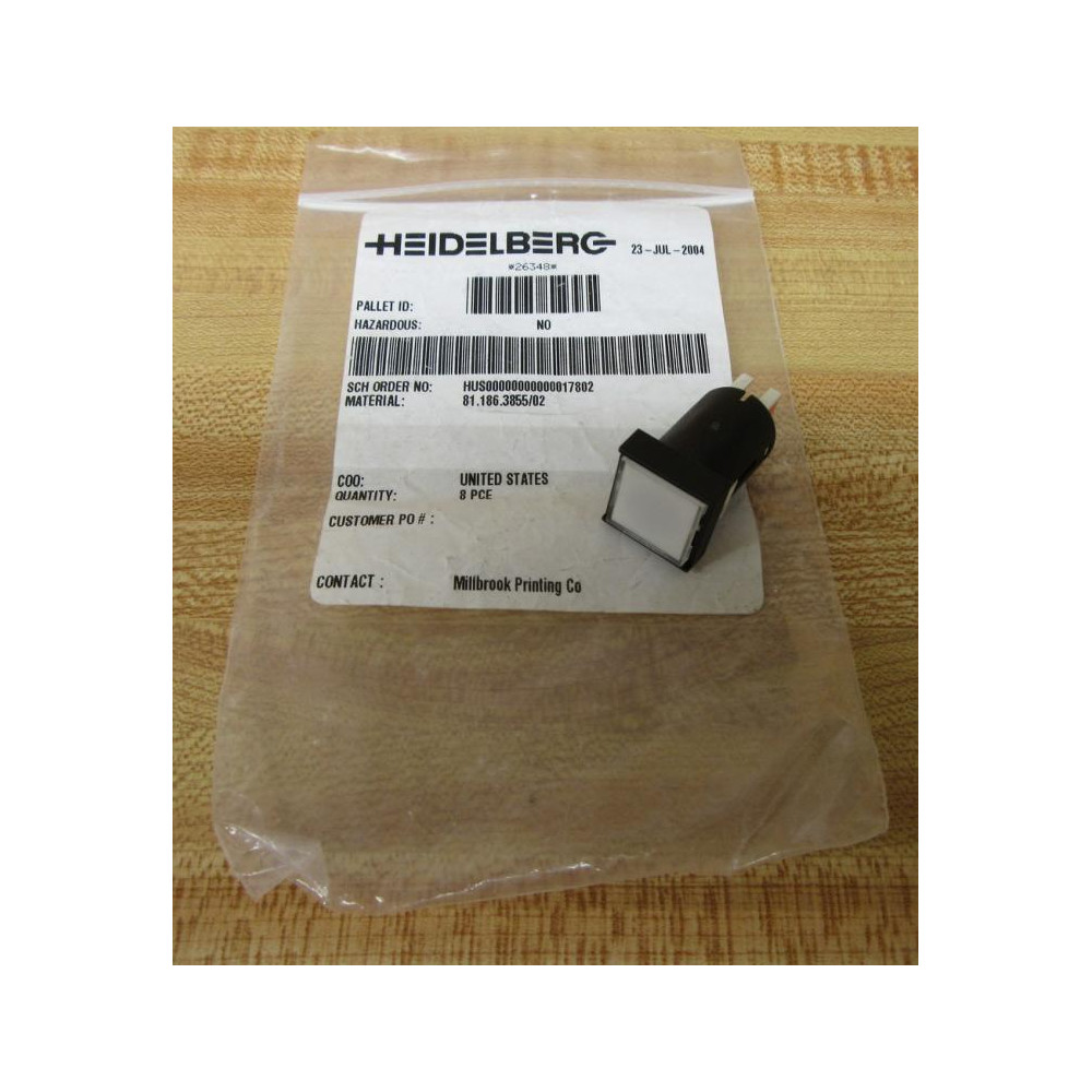 Heidelberg 81.186.3855 Push Button 811863855 - New No Box