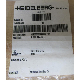 Heidelberg 81.186.3855 Push Button 811863855 - New No Box