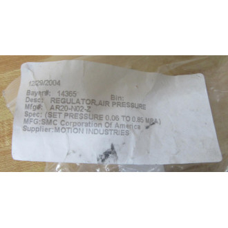SMC AR20-N02-Z Regulator AR20-NO2-Z