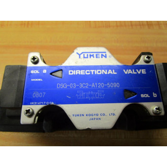 Yuken DSG-03-3C2-A120-5090 Directional Valve DSG033C2A1205090 - Used