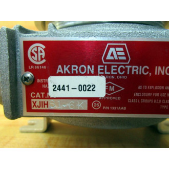 Akron Electric 2441-0022 Explosion Proof Enclosure XJIHS1-6K Dual Conn. - Used