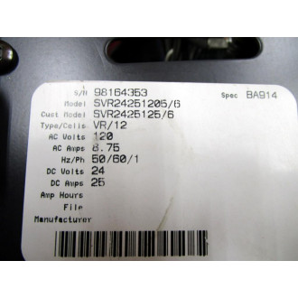 Motor Appliance SVR242512056 Forklift Battery Charger SVR242512056 - Used
