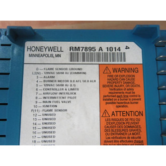 Honeywell RM7895A-1014 Burner Controller RM7895A1014 97-4861K Rev C - Used