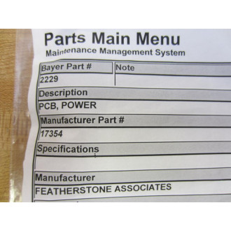 Featherstone 17354 Power PCB 16893E