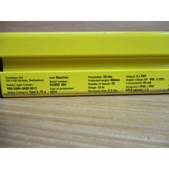 Contrinex YBB-30R4-0400-G012 Safety Light Curtain Receiver - Used