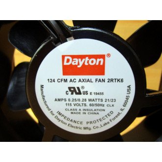 Dayton 2RTK6 AC Axial Fan 124 CFM
