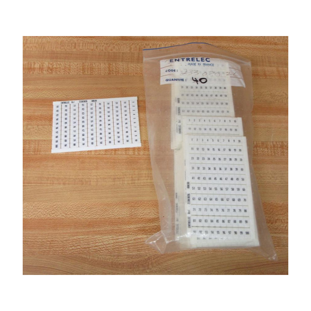 ABBEntrelec 23303026 Terminal Markers (Pack of 40) - New No Box