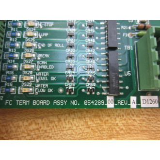 Measurex 054289-00 FC Termination Board 05428900 - Used