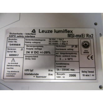 Leuze MSI-mxERx2 Safety Relay - Refurbished