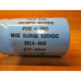 Aerovox CGS 450MFD 450VDC Capacitor 3814-900 677-8944 - Used Aerovox CGS 450MFD 450VDC Capacitor 3814-900 677-8944 - Used