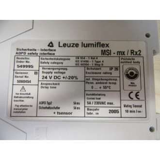 Leuze MSI-mxRx2 Safety Relay - Refurbished
