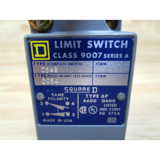 Square D 9007-C54B Limit Switch 9007C54B