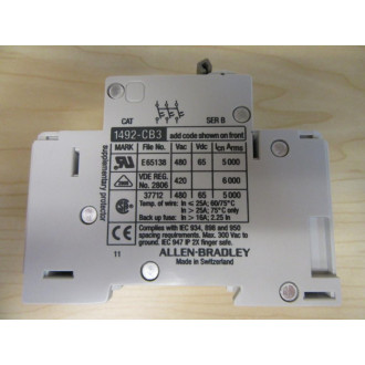 Allen Bradley 1492-CB3 H040 1492CB3H040 Circuit Breaker Ser. C