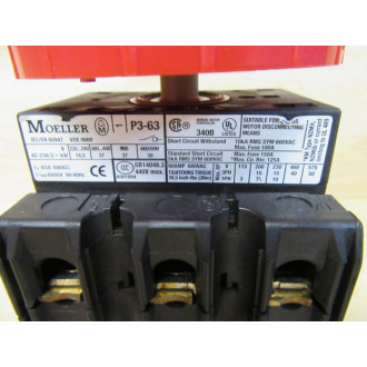 Moeller P3-63 Contactor P363 P3-63EASVB - New No Box