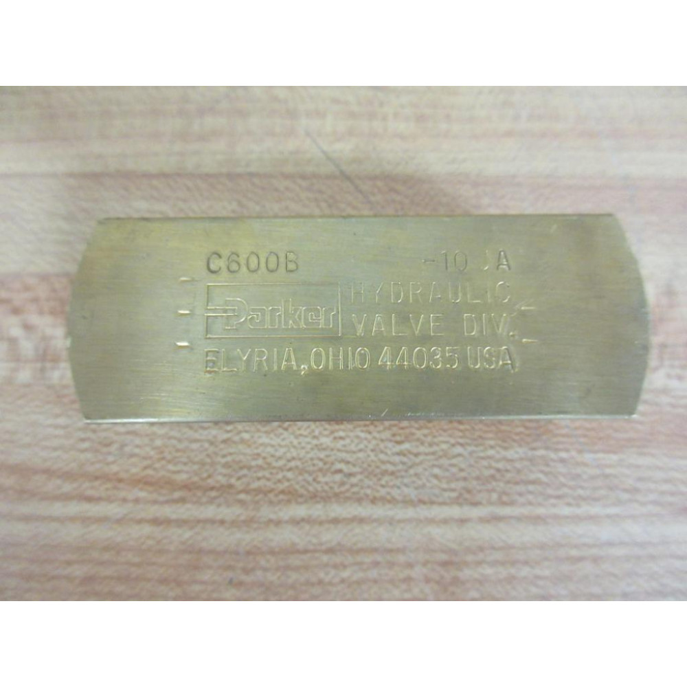 Parker C600B Check Valve C600B 10 JA