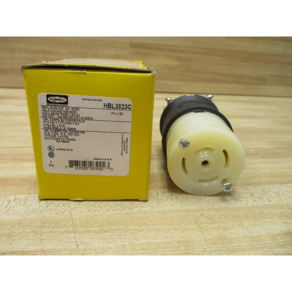 Hubbell HBL3523C Locking Plug Connector Body Hubbell HBL3523C Locking Plug Connector Body
