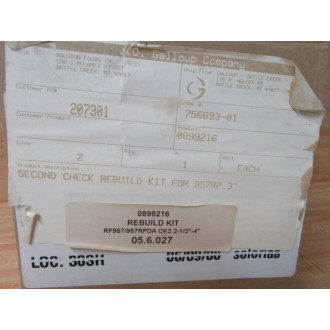Watts 0899216 Second Check Rebuild Kit For 957RP 3"