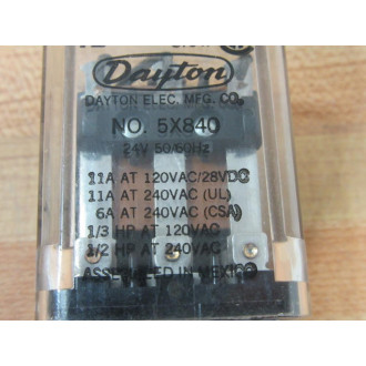 Dayton 5X840 24 Volt Relay - New No Box