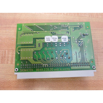 Sigmatek 9649.228.00 Circuit Board 964922800 - Used