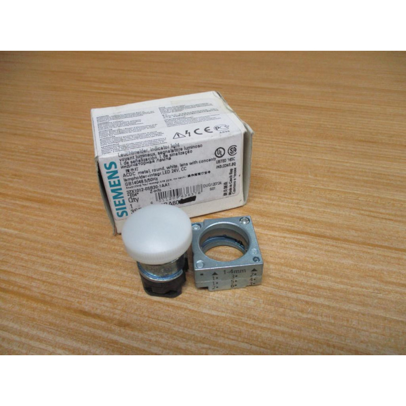Siemens 3SB3 644-6BA60 Indicator Light 3SB36446BA60 WO Lamp Module