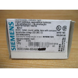 Siemens 3SB3 644-6BA60 Indicator Light 3SB36446BA60 WO Lamp Module