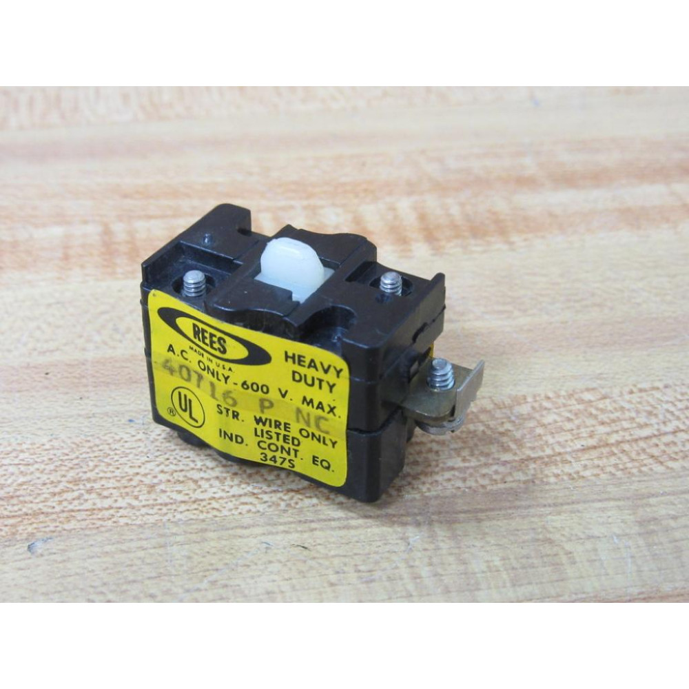 Rees 40716-000 Contact Block 40716 P NC - New No Box Rees 40716-000 Contact Block 40716 P NC - New No Box