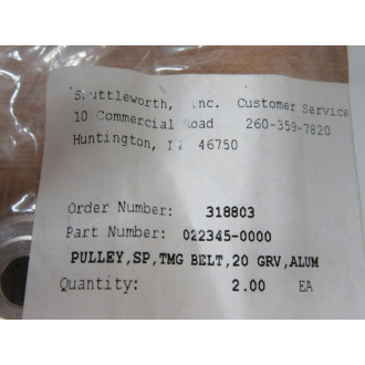 Shuttleworth 022345-0000 Timing Belt Pulley 0223450000 (Pack of 2)
