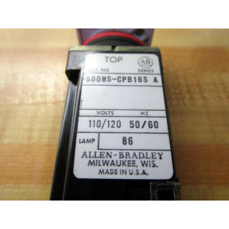 Allen Bradley 800MS-CPB16S Pushbutton Switch 800MSCPB16S - Used