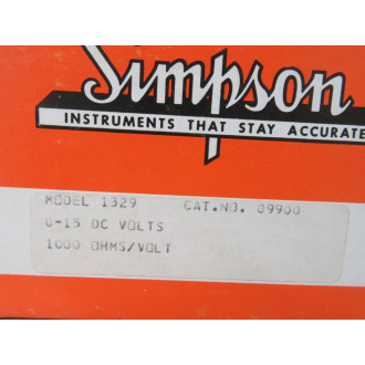 Simpson 1329 Meter 4.5 Inch 0-15 DC Volts