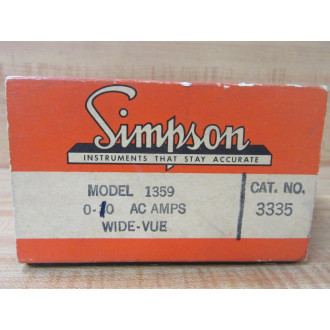 Simpson 1359 Panel  Meter 0-10 Amps