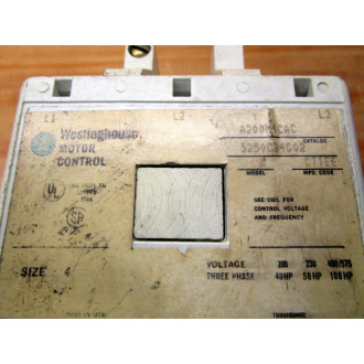 Westinghouse A200M4CAC Starter Broken Reset Button - New No Box