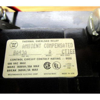 Westinghouse A200M4CAC Starter Broken Reset Button - New No Box