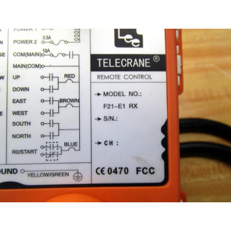 Telecrane F21-E1 RX Remote Control Transmitter Enclosure F21E1RX Enclosure Only - Used