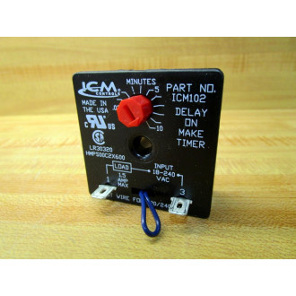ICM ICM102 Time Delay Relay 18-240 VAC - New No Box
