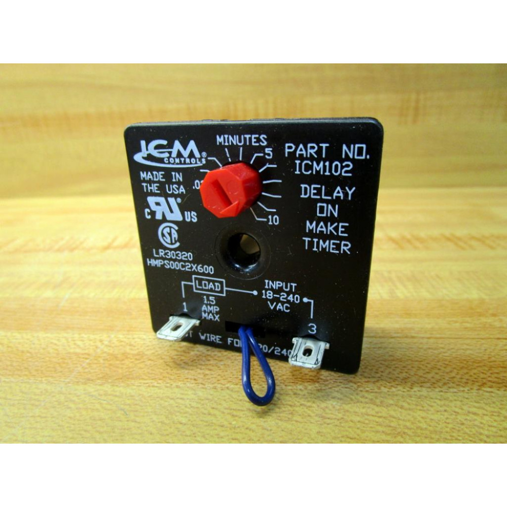 ICM ICM102 Time Delay Relay 18-240 VAC - New No Box ICM ICM102 Time Delay Relay 18-240 VAC - New No Box