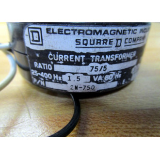 Square D 2N-750 Current Transformer 2N750 - Used