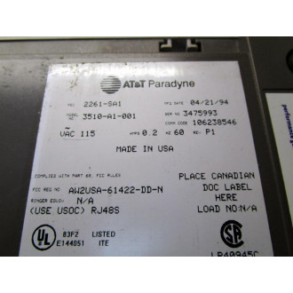 AT&T Paradyne 3510-A1-001 Modem 3510A1001 - Used