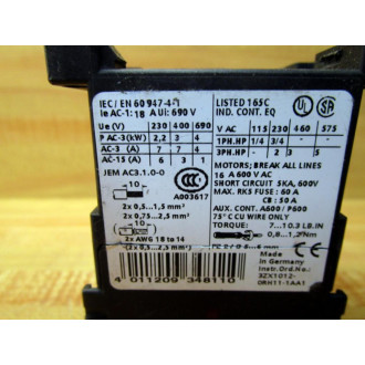 Siemens 3RT1015-1AK61 Contactor 3RT10151AK61 - Used