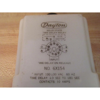 Dayton 6X154N Time Delay Relay 100-130 VAC - Used